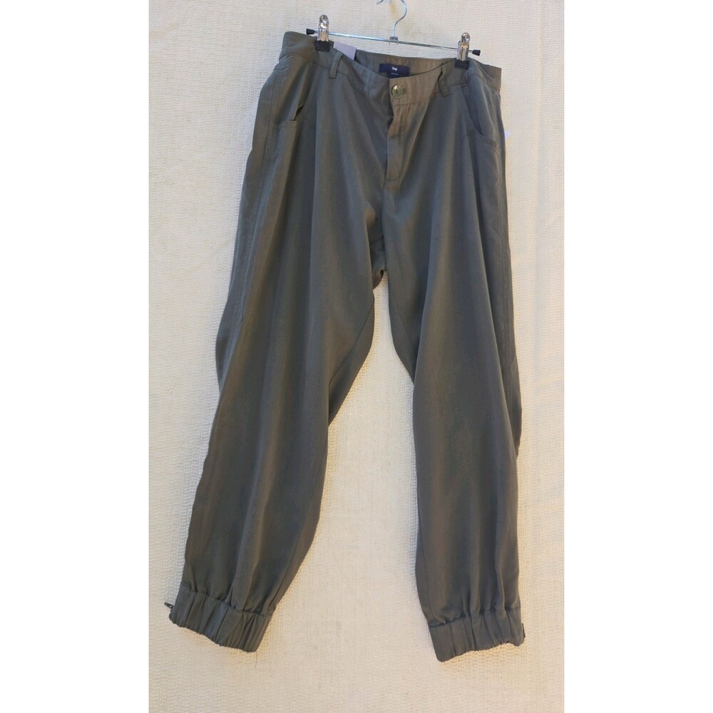 Gap Women's Olive Green Cropped Surplus 14 Lyocell‎ Pants elastic/zip cuff NWT
